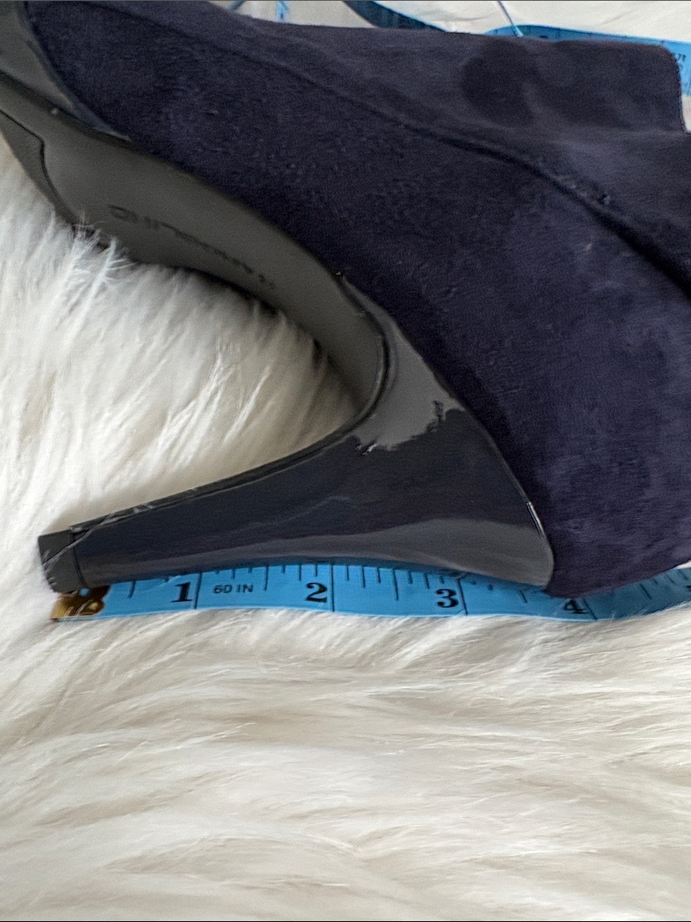 Bandolino Navy Suede Ankle Booties with Side Zip - Picture 16 of 16
